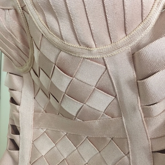 NEW! DESIGNER COUTURE PINK BANDAGE STRAPLESS DRESS - Picture 8 of 16